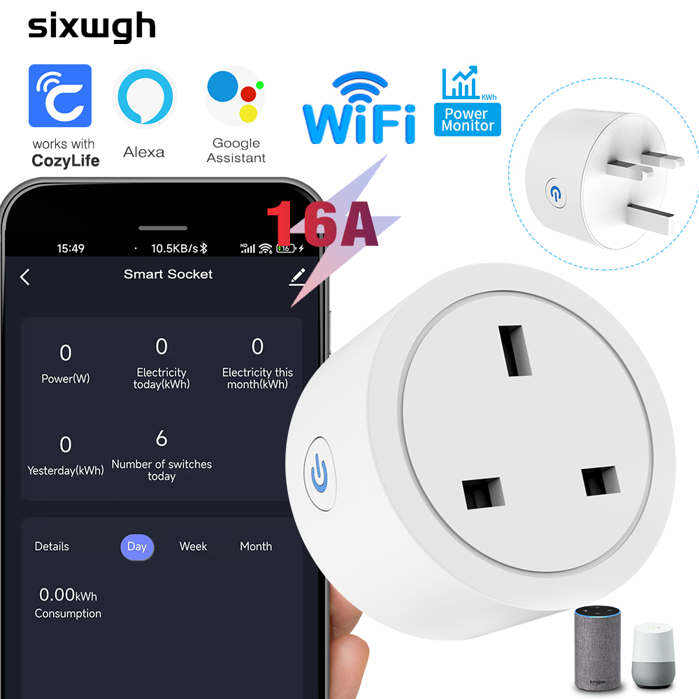 Smart Home Energy App - Умная Wi-Fi розетка 16А (британский стандарт)