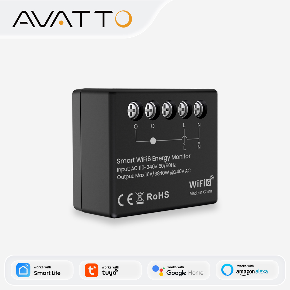 Smart Home Energy App - Модуль мини-счетчика энергии AVATTO WiFi 6