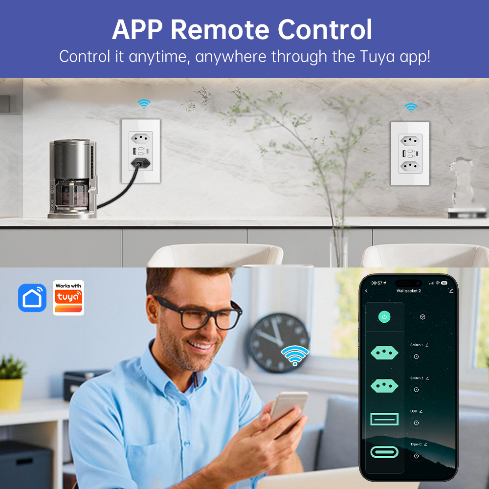 Умная Wi-Fi розетка MANHOT для – обзор и цена Smart Wall Socket