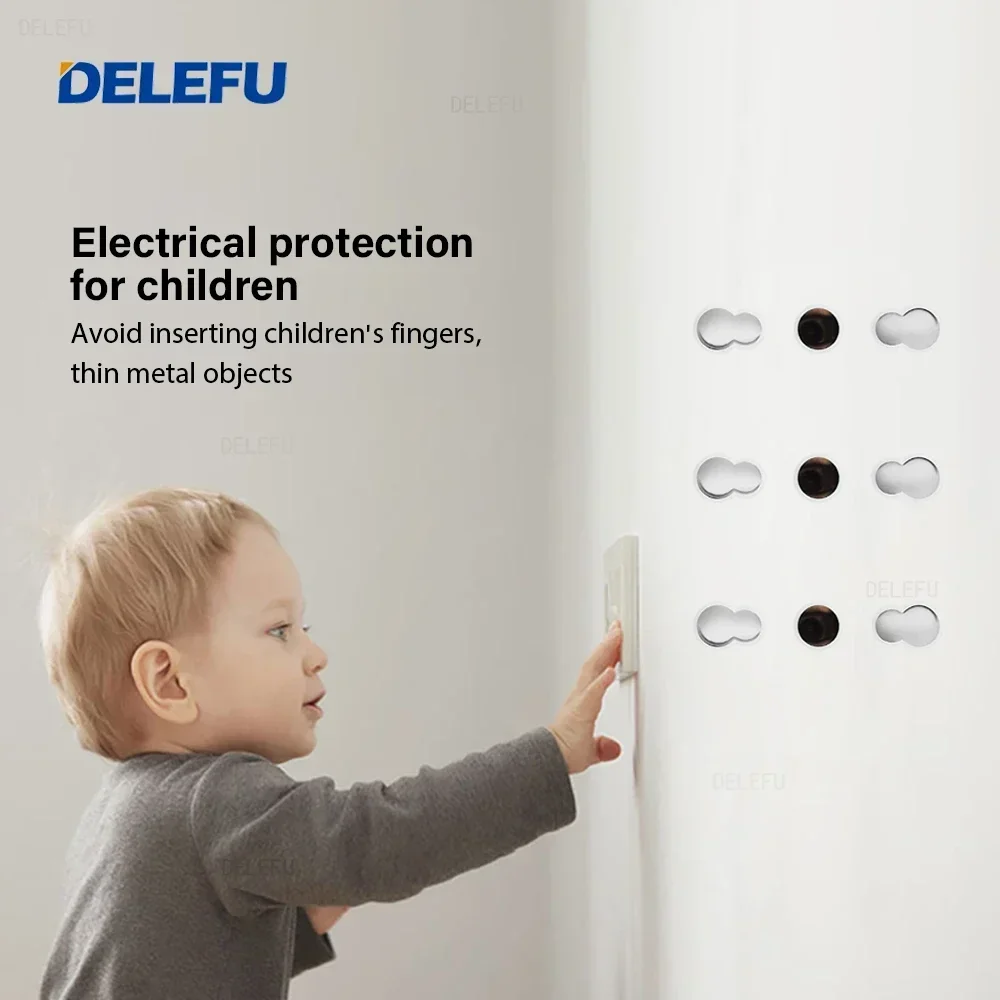 DELEFU Черная огнестойкая наст – обзор и цена Smart Wall Socket