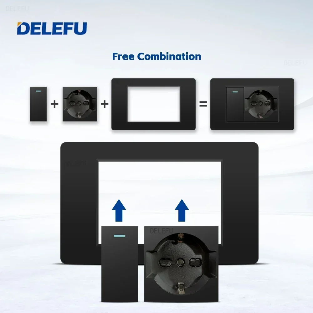 DELEFU Черная огнестойкая наст – обзор и цена Smart Wall Socket