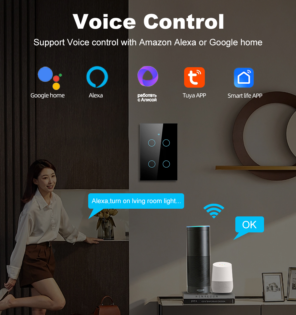 Умный сенсорный настенный выкл – обзор и цена Smart Home Networking